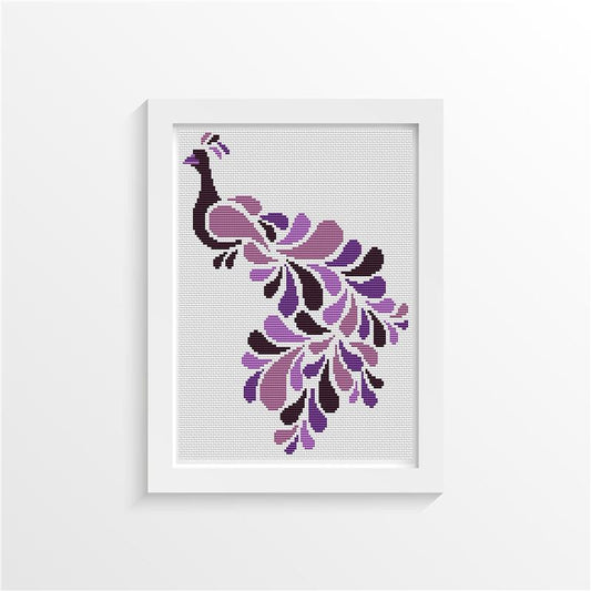 Abstract Peacock in Purple