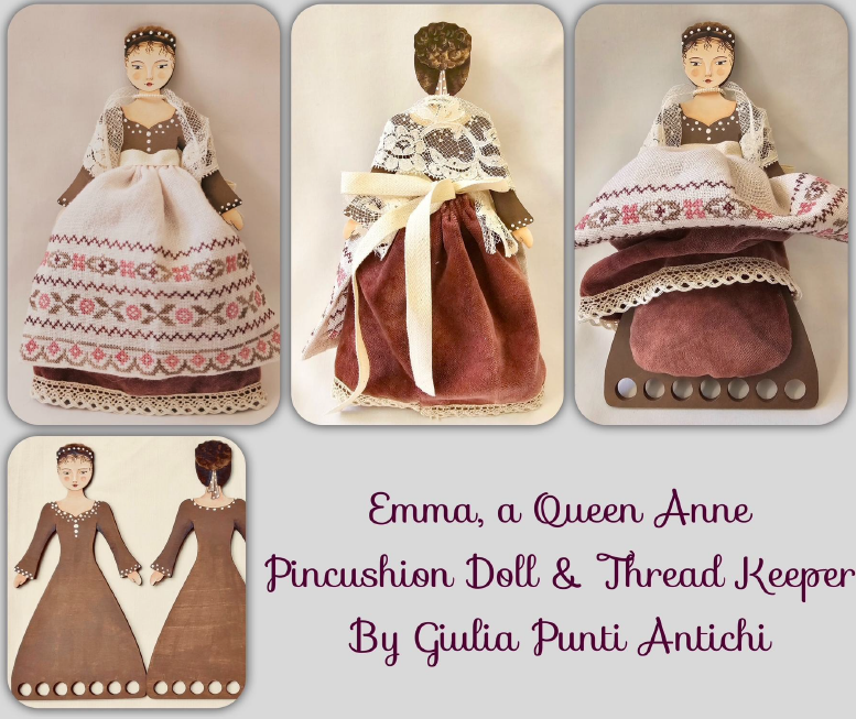 Emma, a Queen Anne Pincushion Doll & Thread Keeper