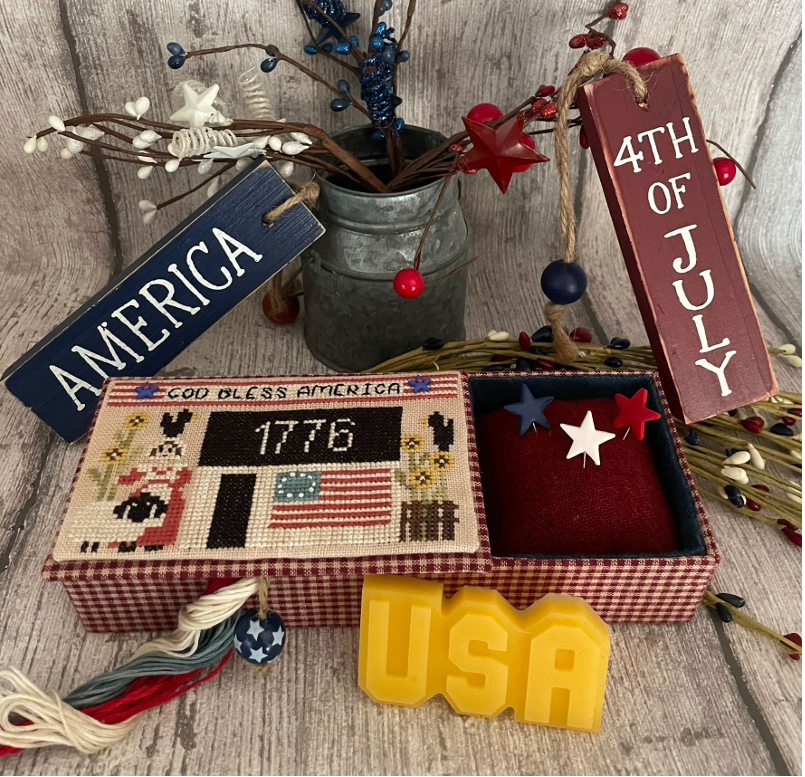 God Bless America sewing box